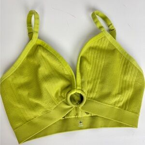 Aerie Green Ribbed Lined Bralette Size XL